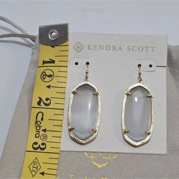 Kendra‎ Elle Slate Grey Cats Eye And Gold Plated Earrings New - Picture 2 of 4